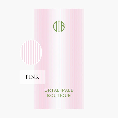 serviette de plage personnalisee monogramme rayures style preppy