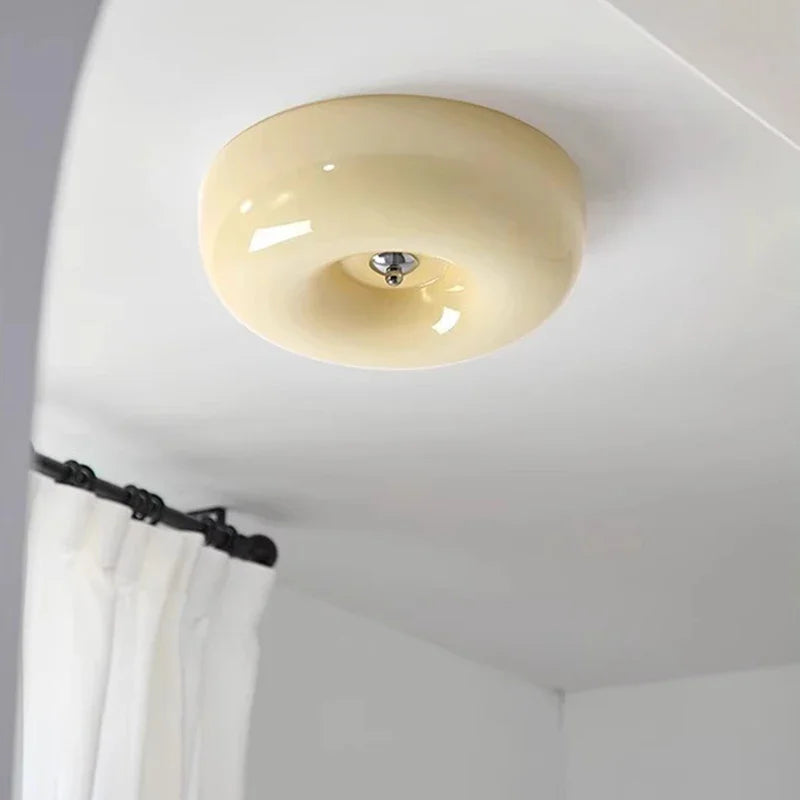 Plafonnier ancien verre led bauhaus maison - vue 4 sur 9