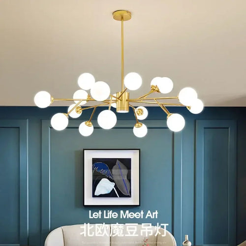lustre nordique à led avec boule de verre pour luminaires suspendus