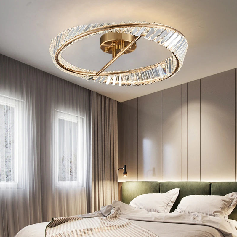 plafonnier en cristal de luxe à led moderne pour décoration intérieure - vue 5 sur 9