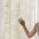 Voilage tulle brodé motifs feuilles pour salon chambre