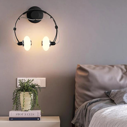 Applique murale LED créative en forme de casque audio