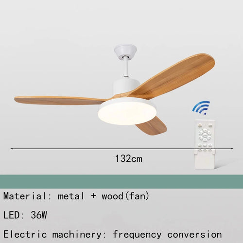 ventilateur de plafond moderne en bois avec lumière led et télécommande - vue 12 sur 12