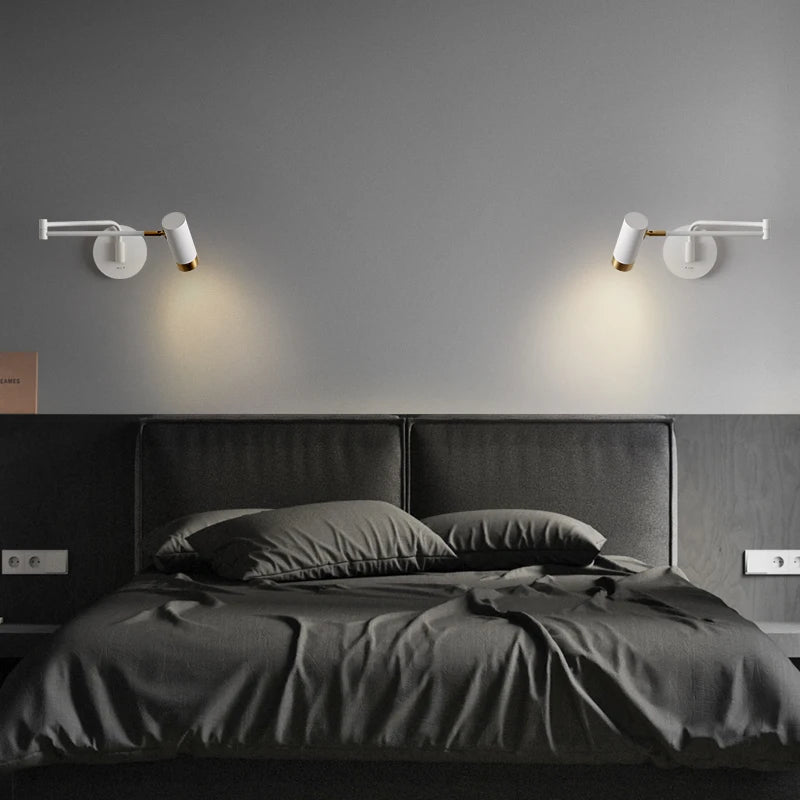 applique murale moderne rotative à bras long en métal - vue 7 sur 23