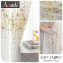 Voilage brodé fleurs style pastoral pour salon chambre