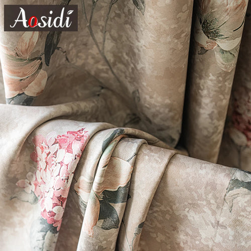 Rideau occultant floral moderne pour salon chambre fenetre