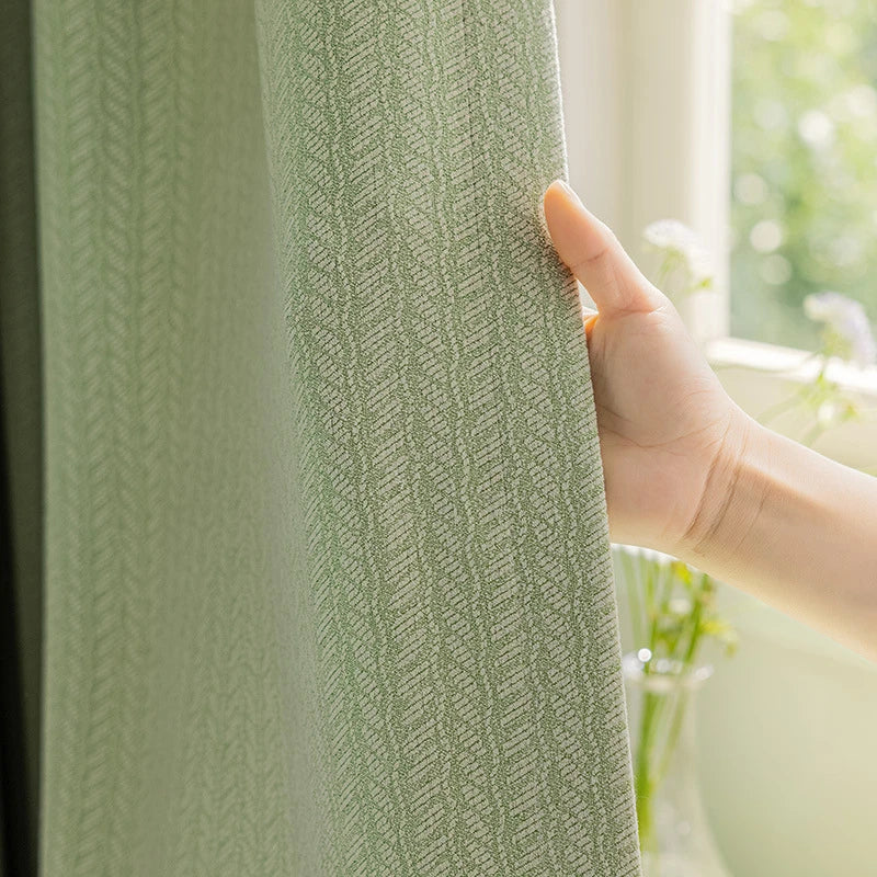 Rideau occultant motif feuilles style moderne salon chambre