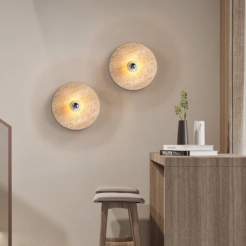applique murale rétro en pierre naturelle avec éclairage led - vue 3 sur 8