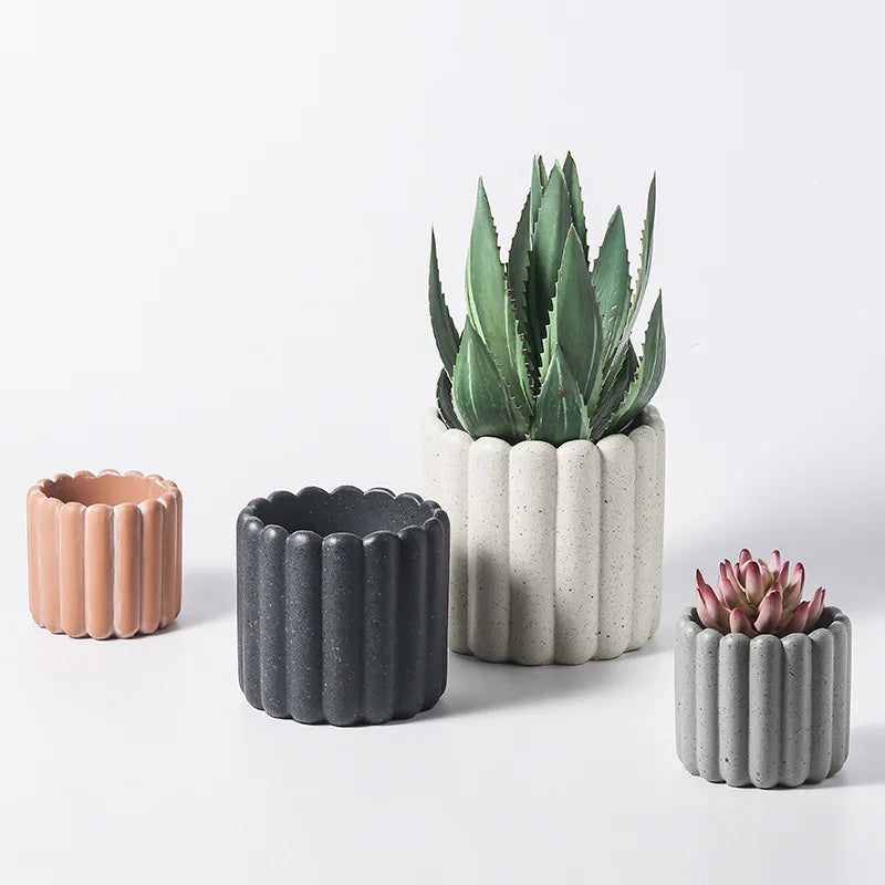 pot de fleurs en ciment décoratif pour plantes et jardins - vue 5 sur 10