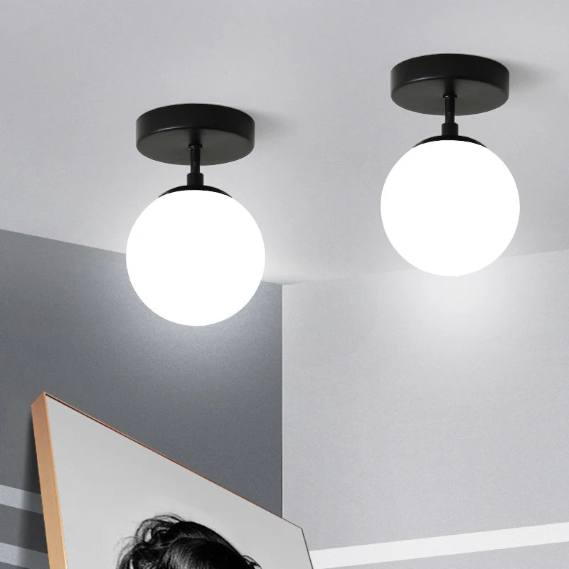 plafonnier moderne simple en verre pour éclairage décoration