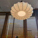 lustre en soie avec abat-jour en tissu lumineux