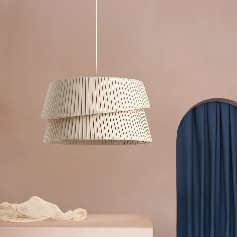 Lustre arrondi crème de style bohème