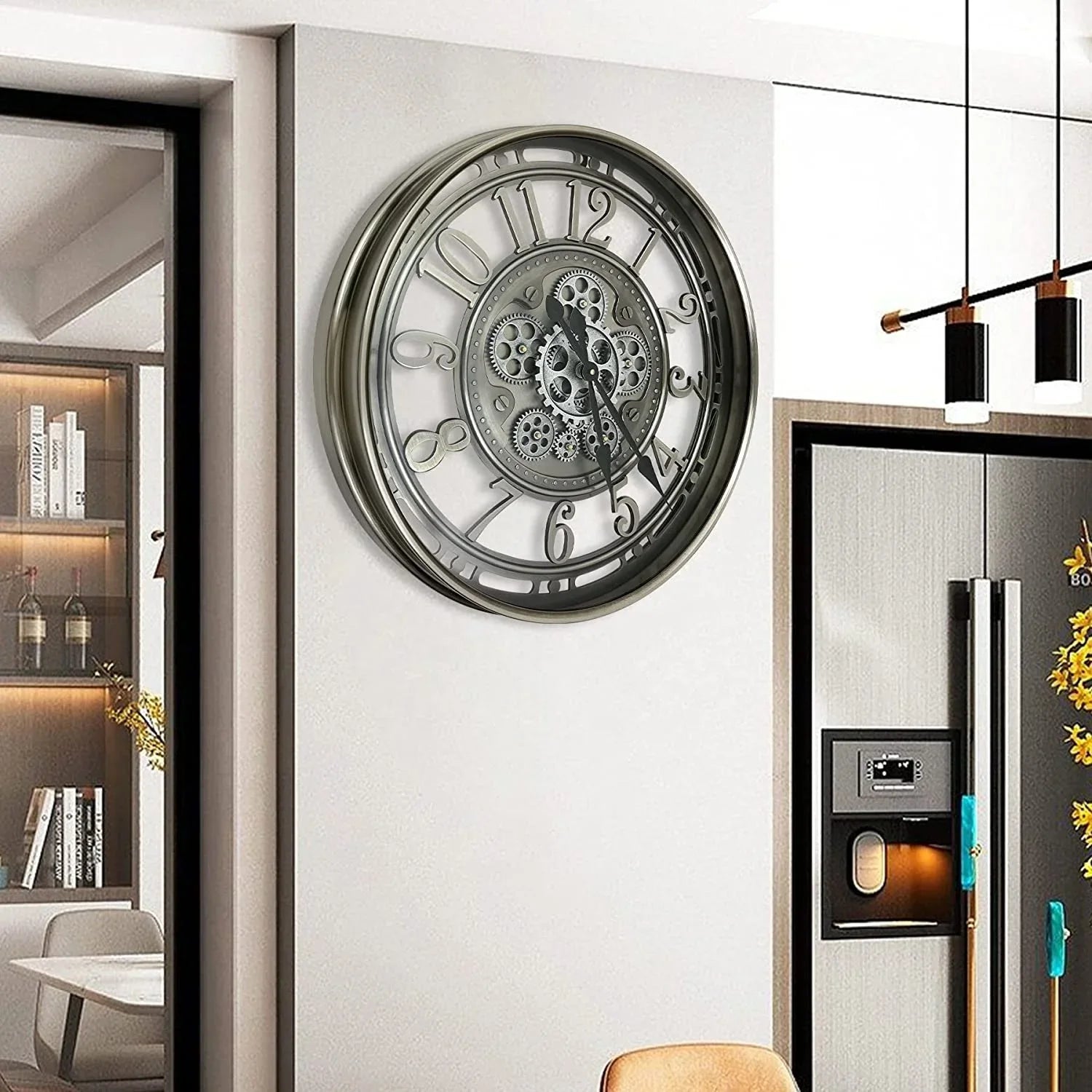 horloge murale mobile en métal décoration intérieure élégante et durable - vue 5 sur 7