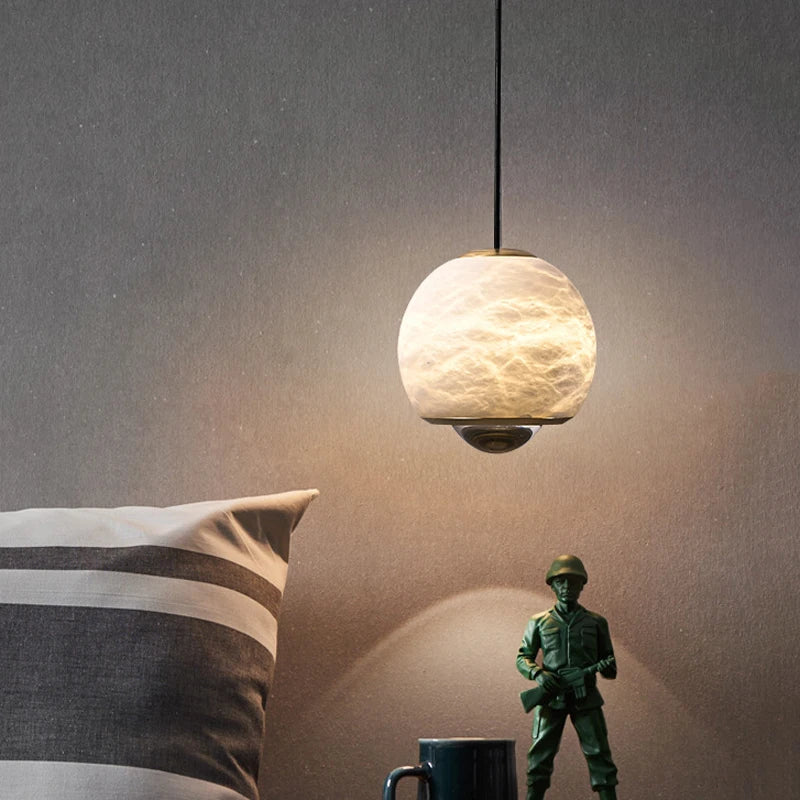 Suspension LED en marbre naturel espagnol - vue 3 sur 6