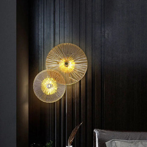 applique murale ronde moderne en cristal avec lumières led nordiques
