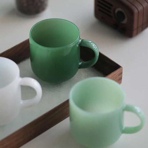 Tasse verre borosilicate retro style saphir resistante chaleur