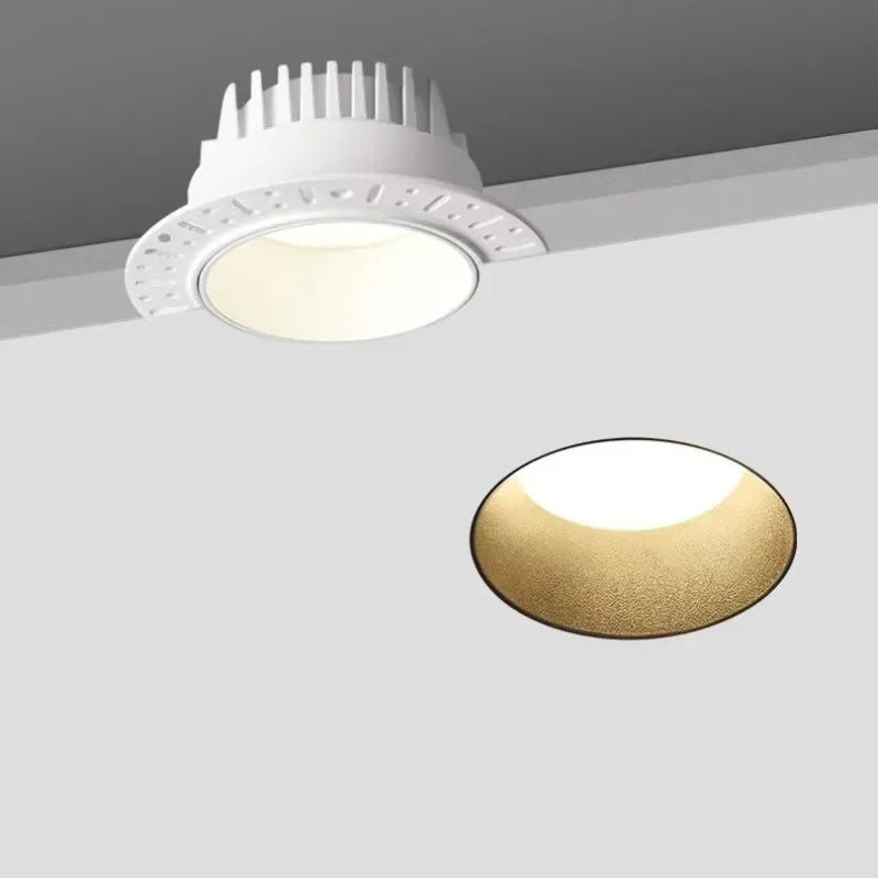 Borderless Embedded Anti Glare COB Downlight 7W 9W 12W 15W Dimmable 85-265V Spotlight Ceiling Lamp, Suitable For Hotel And villa - vue 2 sur 8