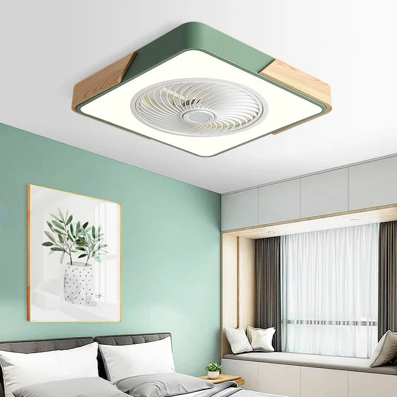 plafonnier led intelligent ventilateur de plafond moderne télécommande design fin