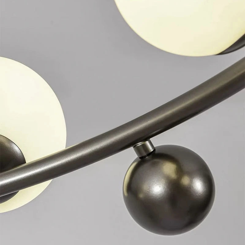 lustre moderne en métal et verre pour intérieur avec fil réglable - vue 6 sur 13