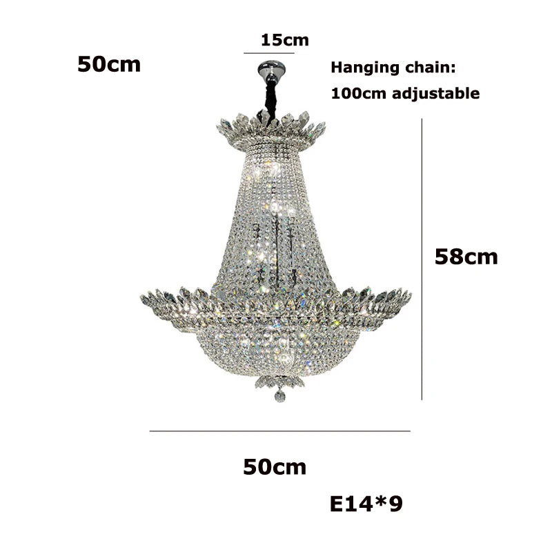 lustre led k9 cristal palace à intensité variable pour un éclairage élégant - vue 13 sur 16