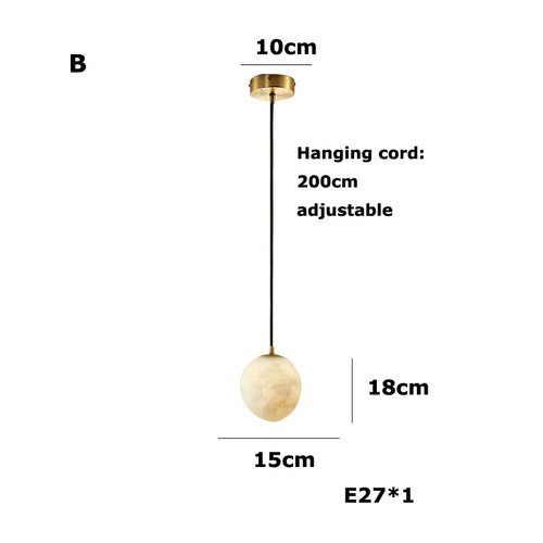 lustre suspendu led marbre géométrique intensité variable