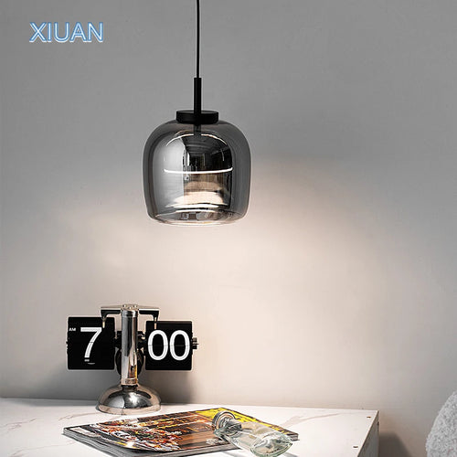 xiuan lampe de chevet à suspension en verre simple pour luminaires - vue 2 sur 8