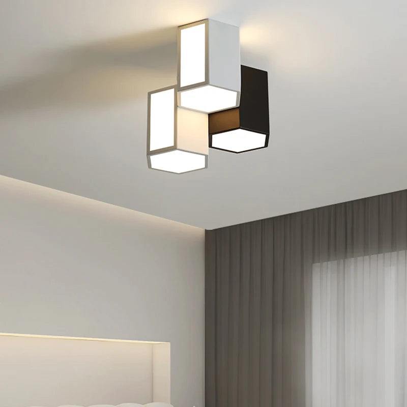 Plafonnier Créatif Géométrique LED Pour Allée Couloir Chambre Restaurant Décor À La Maison Plafond Art Lumières Éclairage Intérieur - vue 4 sur 8