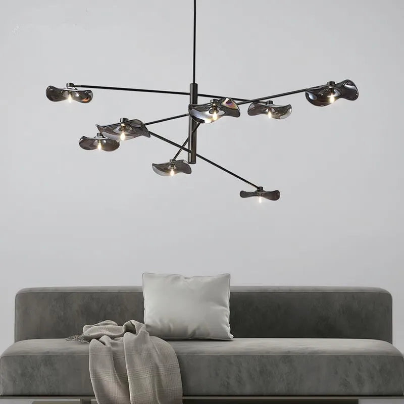 lustre en verre suspension métal ampoule g4 hauteur ajustable