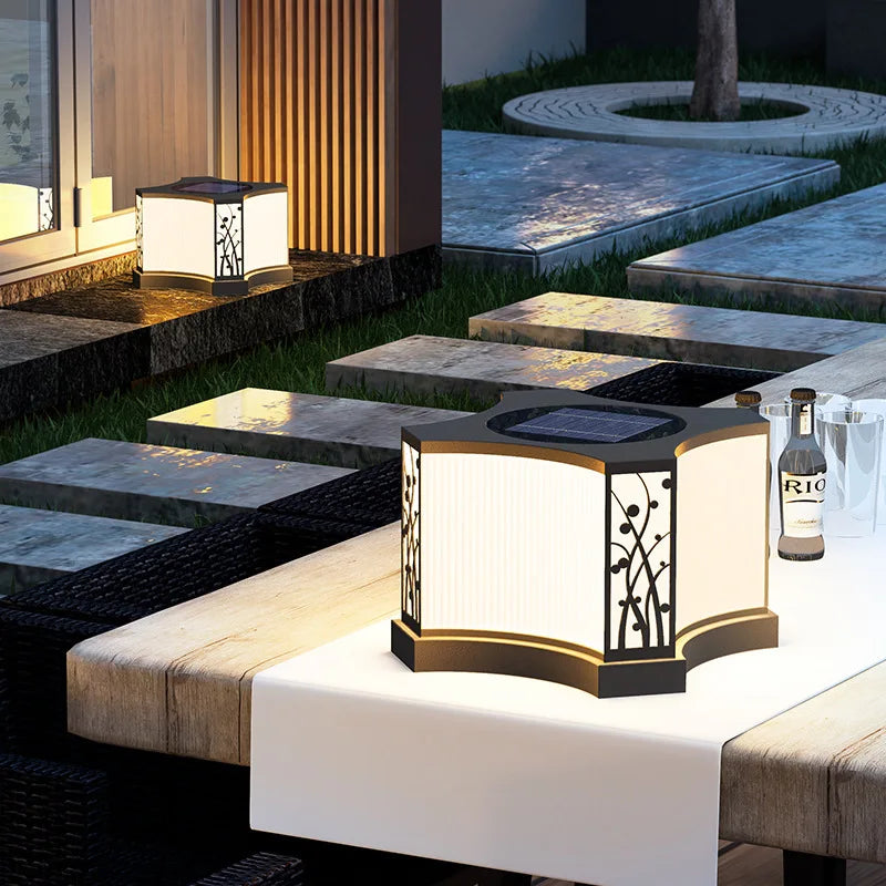 lampe solaire extérieure led en acier inoxydable pour jardin et clôture