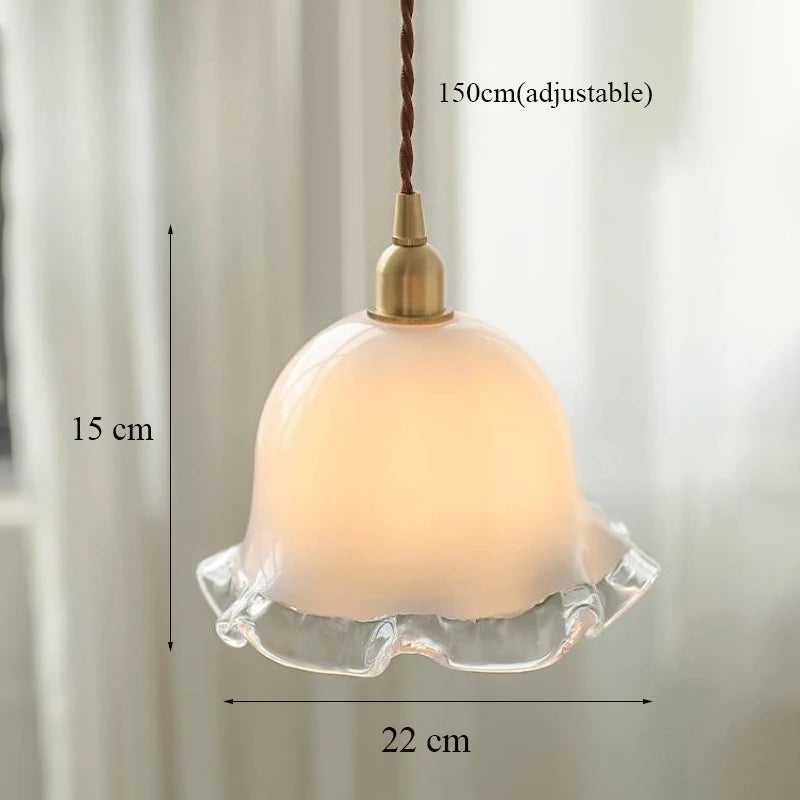 lustre vintage en forme de bourgeons de fleurs en verre nordique - vue 7 sur 7