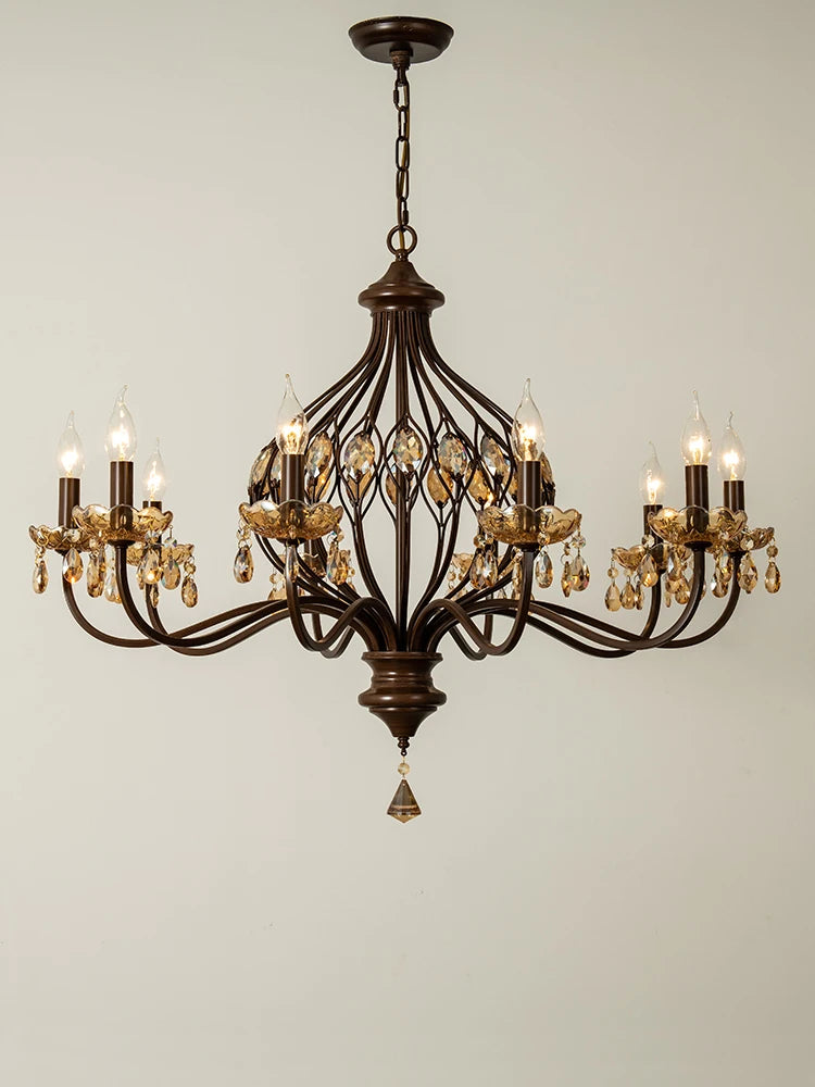 lustre vintage en cristal à led pour hôtel et restaurant - vue 6 sur 9