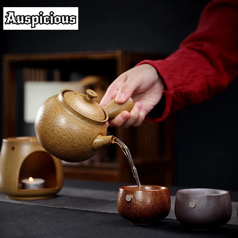 Theiere japonaise ceramique artisanale poignee laterale infuseur - vue 7 sur 7