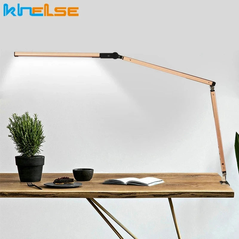 lampe de bureau moderne à bras long avec variateur et économie d'énergie