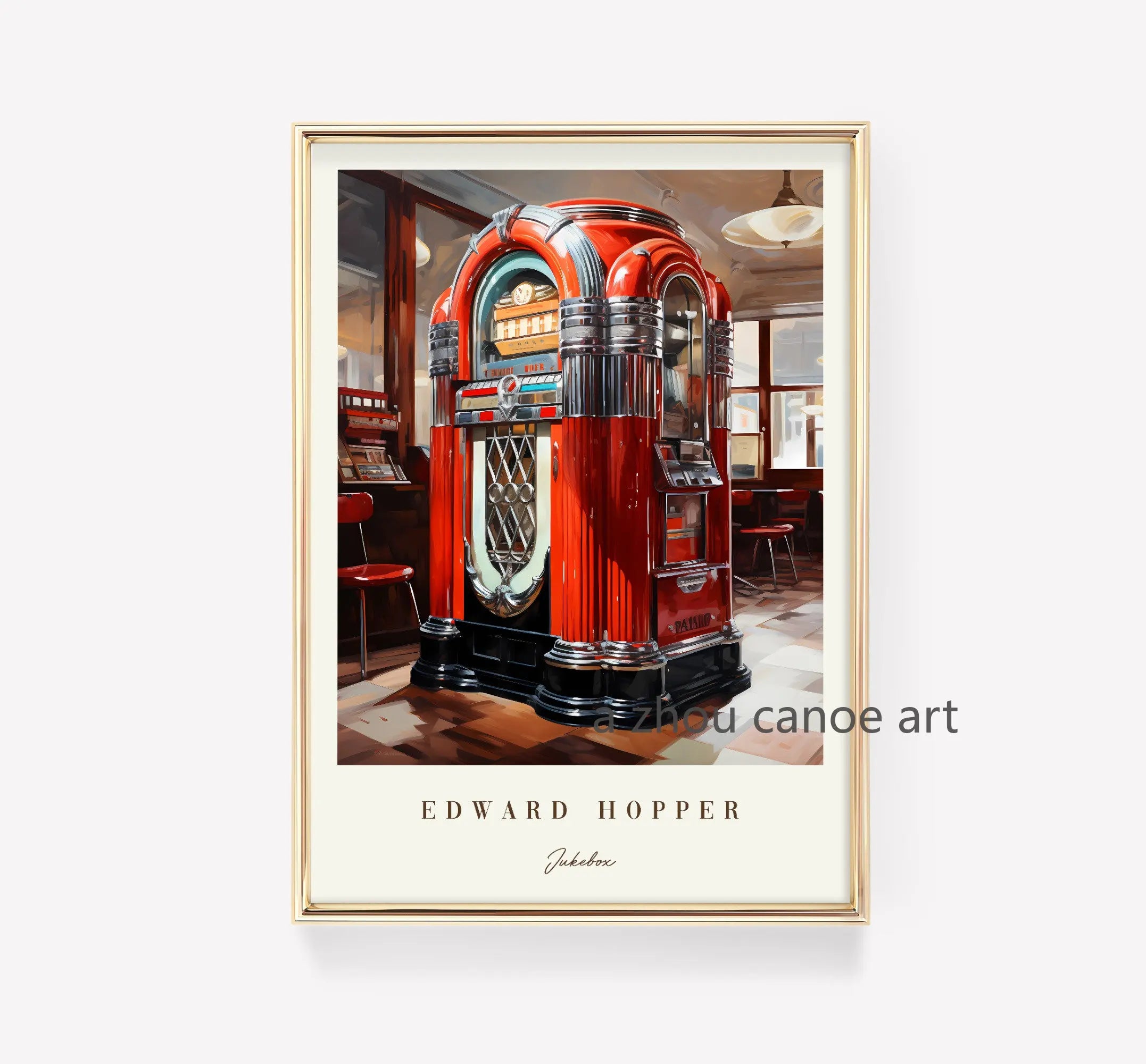 bibliothèque d'art classique edward hopper affiches modernes décor mural