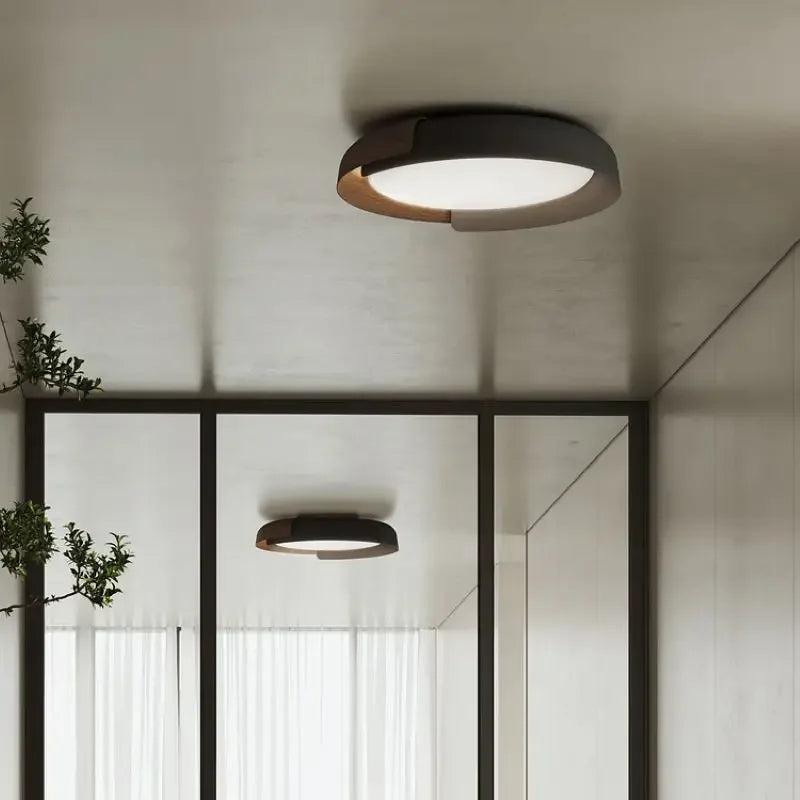 SANDYHA nordique Led ronde plafonnier Original Grain de bois éclairage chambre salon salle à manger étude décor à la maison Design Luminaire - vue 5 sur 13