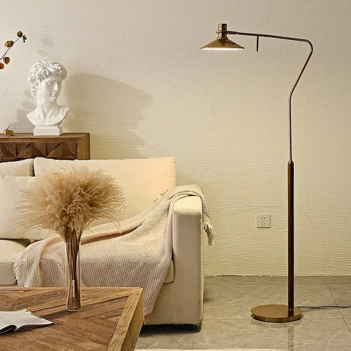 lampadaire moderne en bois massif pour décoration rétro à LED