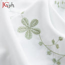 Voilage brodé floral style champetre pour salon chambre
