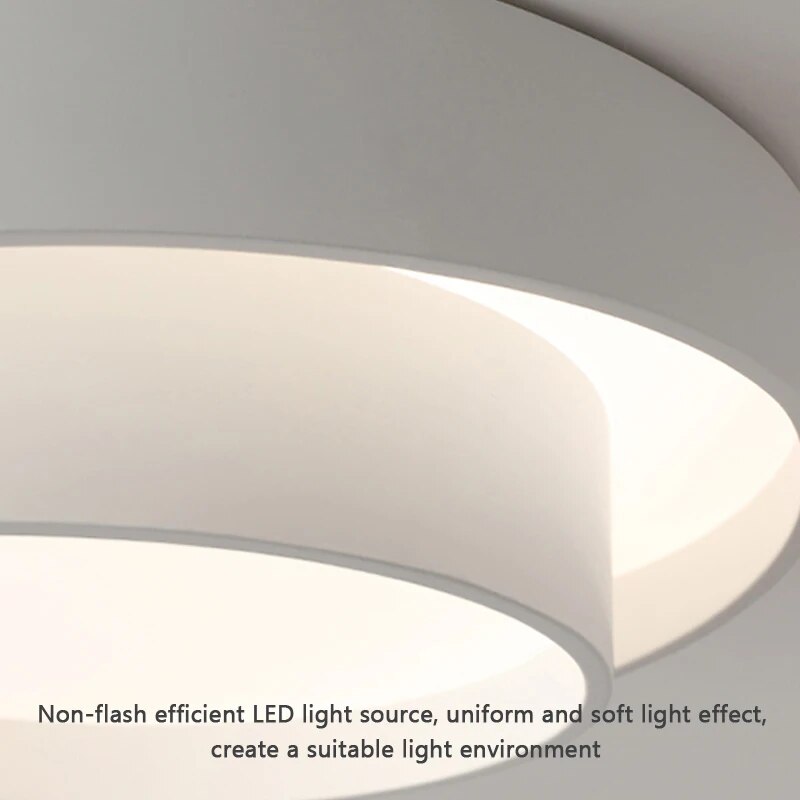 Plafonnier moderne led minimaliste blanc double rond - vue 6 sur 18