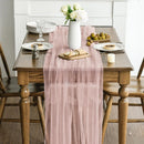 Chemin de table gaze transparente blanc mariage fête