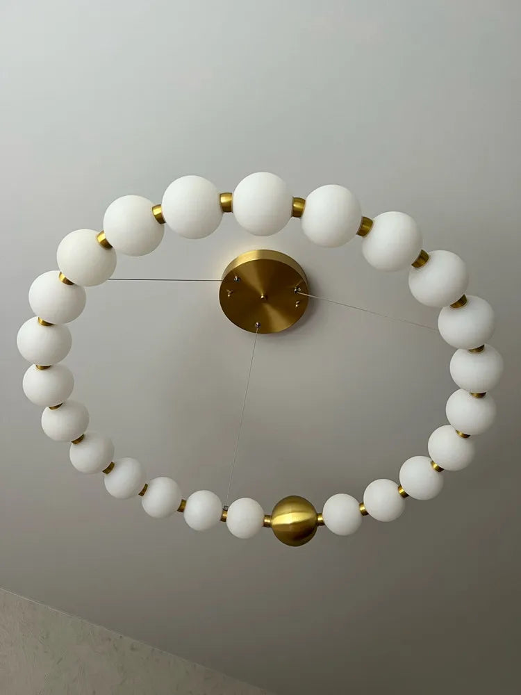 Anneau rond nordique LED lustre de plafond acrylique or pour salle à manger salon Table centrale chambre suspension éclairage décor luminaire - vue 7 sur 19