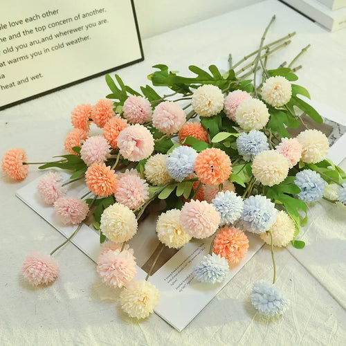 branche de chrysanthème artificielle pour décoration florale élégante - vue 3 sur 14