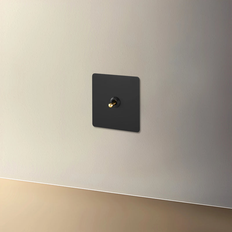 Variateur en acier noir mat et doré bords arrondis