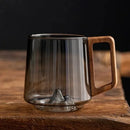 Tasse à thé verre borosilicate poignée bois maison