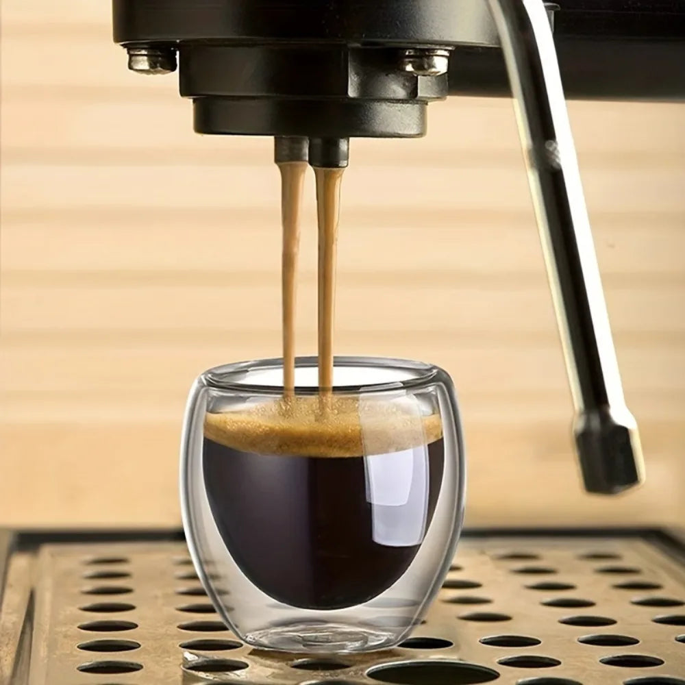 Tasses expresso verre double paroi isolante design moderne - vue 4 sur 7