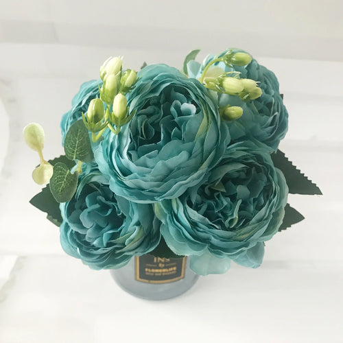 bouquet de pivoines artificielles pour décoration de mariage intérieur