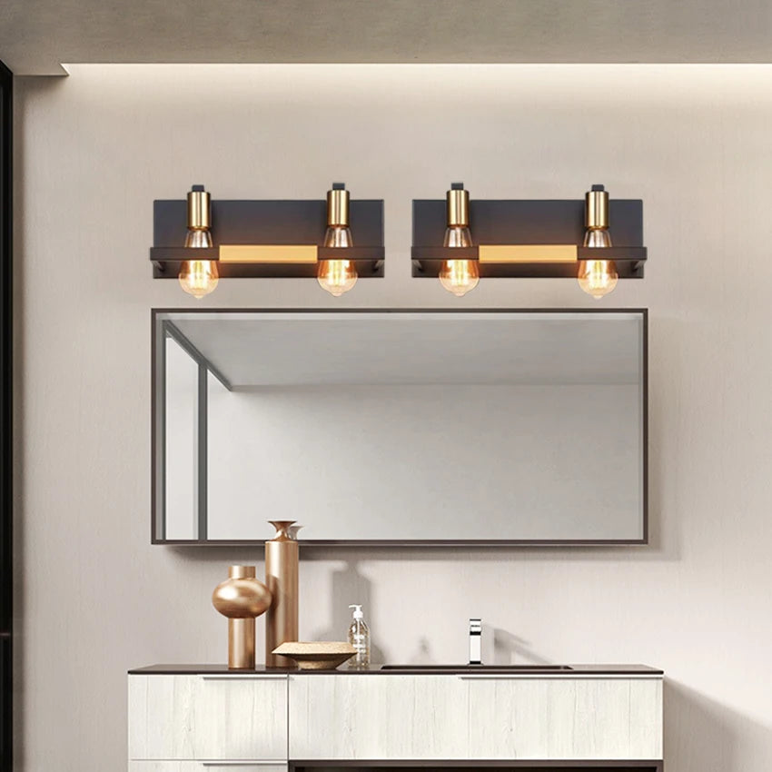 Applique murale miroir style fer rétro industriel