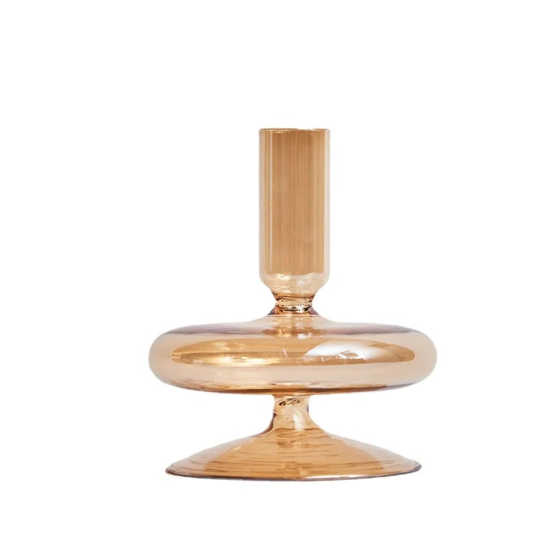 bougeoirs rétro coniques en verre pour décoration élégante - vue 17 sur 32