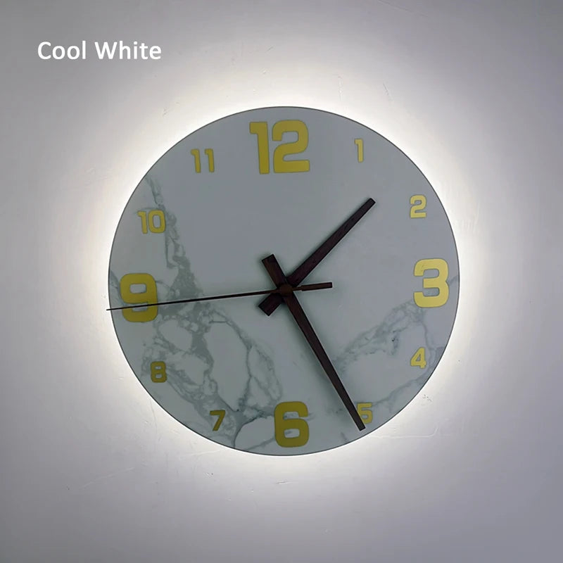 applique murale minimaliste nordique de luxe en marbre naturel avec led