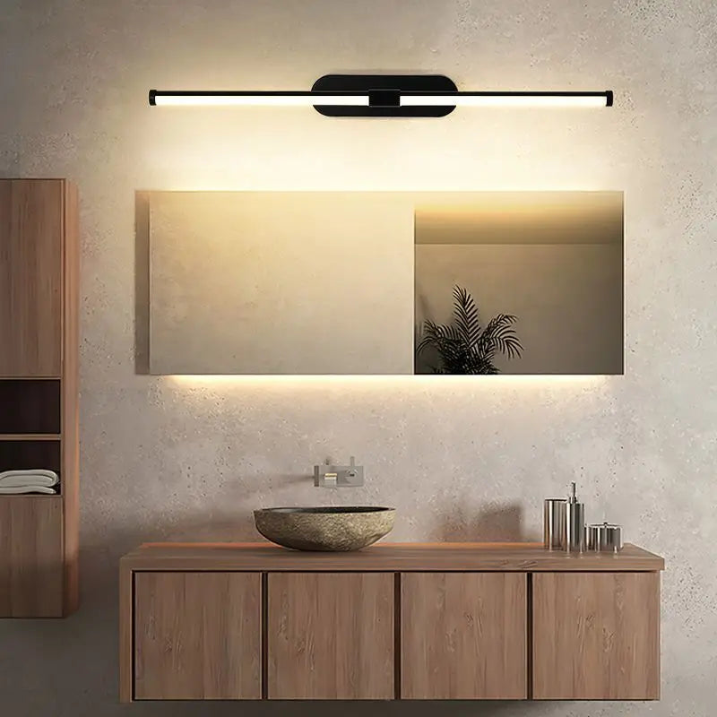 miroir cosmétique antibuée étanche avec éclairage led moderne - vue 6 sur 7
