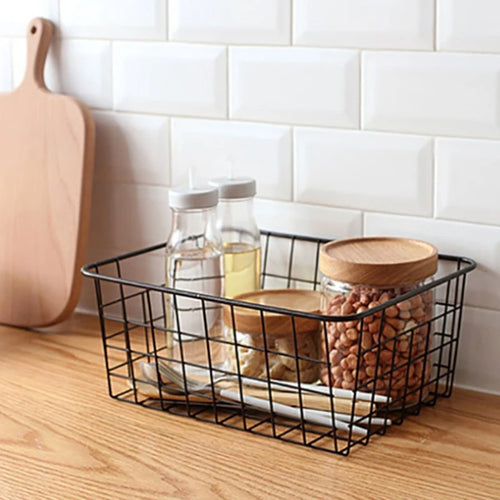 panier de rangement en métal pour organisation pratique et élégante - vue 4 sur 6